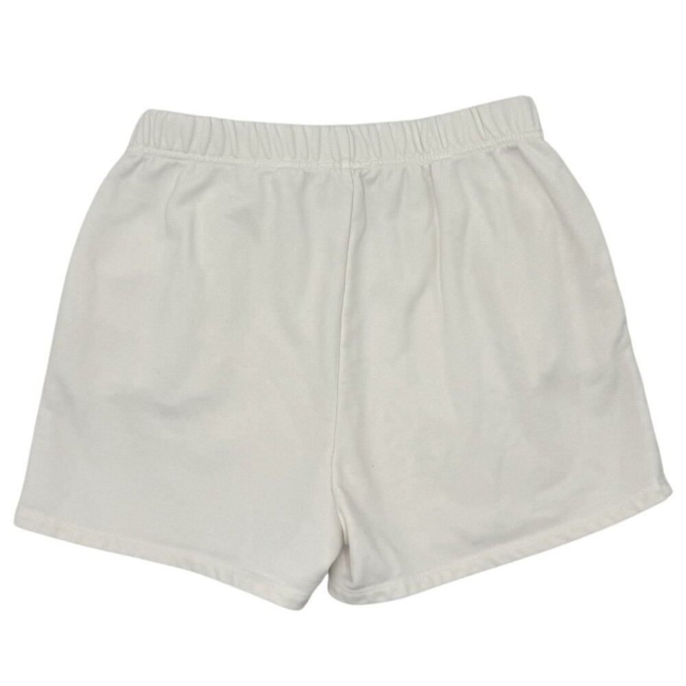 Good American Size 1 White Elastic Waist Cotton Shorts